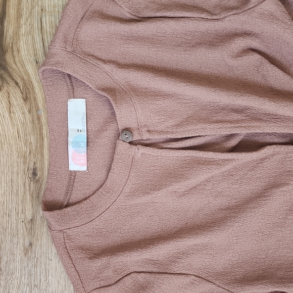 Free People Long Sleeve Twist Front Crop Top sz M - Picture 2 of 5